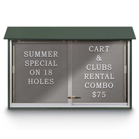United Visual Products Outdoor Enclosed Combo Board, 72"x36", Bronze Frame/Green & Blue Spruce UVCB7236ODBZ-GREEN-BLSPRU